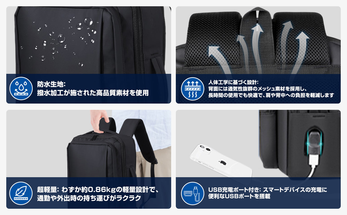 デュエリュック 80サイズ段ボールも入るビジネスリュック 防水 拡張機能あり PCリュック メンズ 3way リュックカバー＆リュックスタンド＆小物入れ 付き