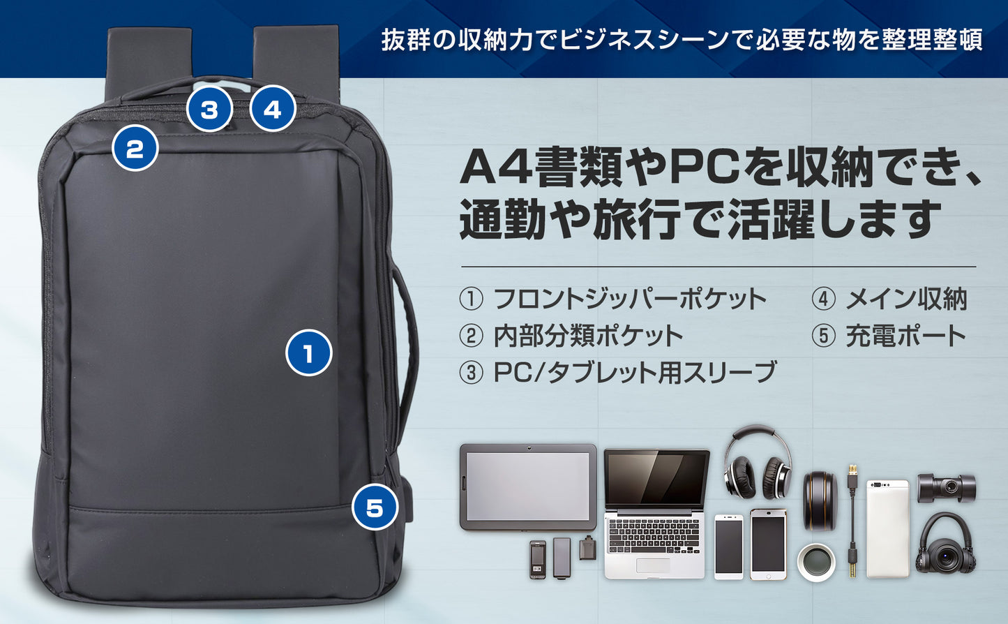 デュエリュック 80サイズ段ボールも入るビジネスリュック 防水 拡張機能あり PCリュック メンズ 3way リュックカバー＆リュックスタンド＆小物入れ 付き