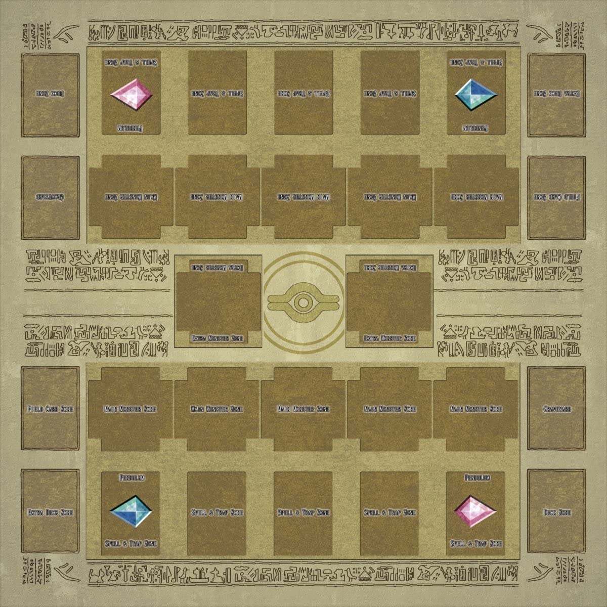 おもちゃの神様 遊戯王 新マスタールール プレイマット ラバーマット リンク召喚 EXゾーン対応 60×60cm エジプト壁画風