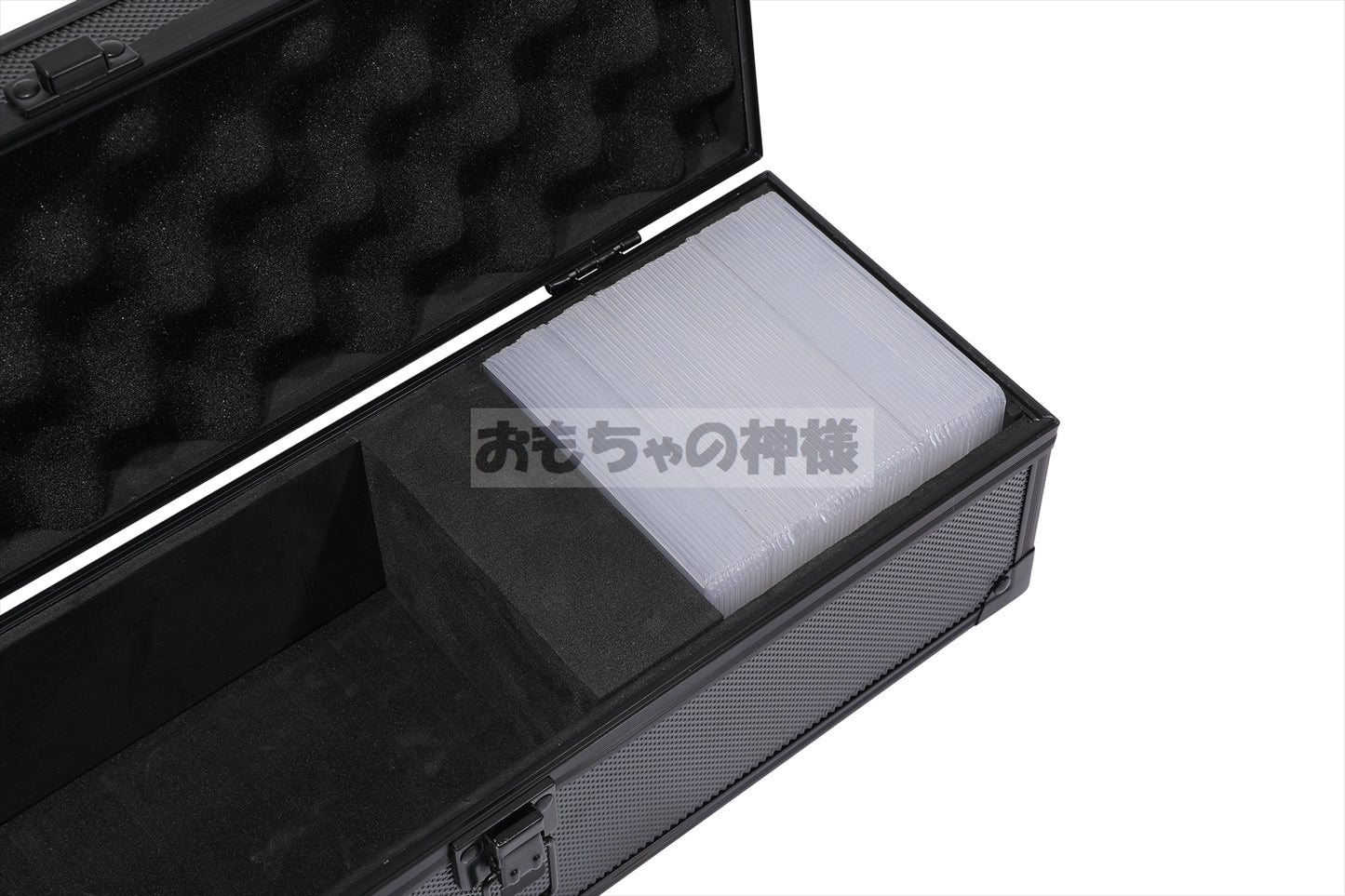 おもちゃの神様トップローダーケース トップ/サイドローダーを２００枚収納可能 固定スポンジ２個付き 37.5×12.2×11.5cm